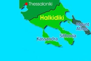 map halkidiki